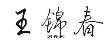 骆恒光王锦春行书个性签名怎么写