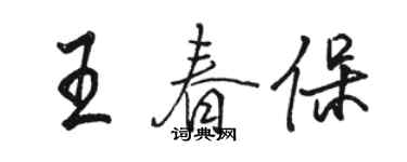骆恒光王春保行书个性签名怎么写