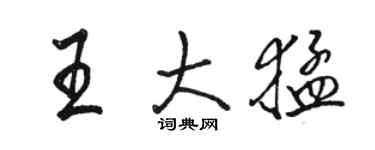 骆恒光王大猛行书个性签名怎么写