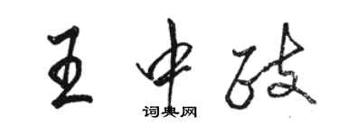 骆恒光王中政行书个性签名怎么写