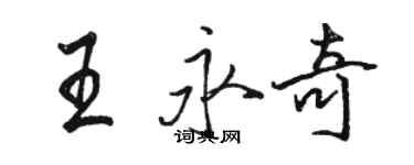 骆恒光王永奇行书个性签名怎么写