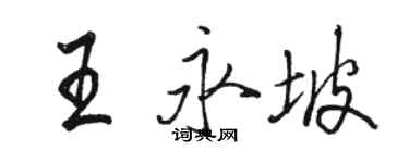 骆恒光王永坡行书个性签名怎么写