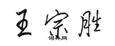 骆恒光王宗胜行书个性签名怎么写