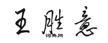骆恒光王胜意行书个性签名怎么写