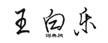 骆恒光王白乐行书个性签名怎么写