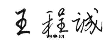 骆恒光王程诚行书个性签名怎么写