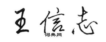 骆恒光王信志行书个性签名怎么写