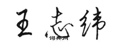骆恒光王志纬行书个性签名怎么写