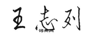 骆恒光王志列行书个性签名怎么写