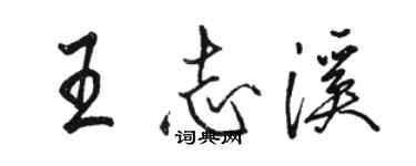 骆恒光王志溪行书个性签名怎么写