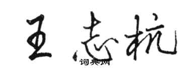 骆恒光王志杭行书个性签名怎么写