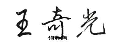 骆恒光王奇光行书个性签名怎么写