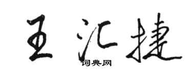 骆恒光王汇捷行书个性签名怎么写