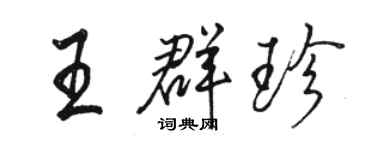 骆恒光王群珍行书个性签名怎么写