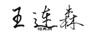 骆恒光王连森行书个性签名怎么写