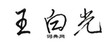 骆恒光王白光行书个性签名怎么写