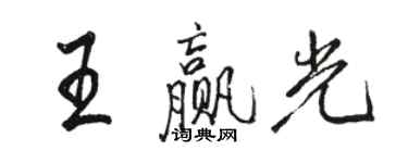 骆恒光王赢光行书个性签名怎么写