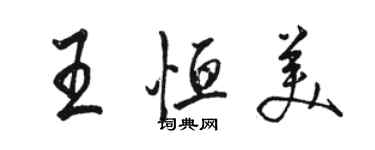 骆恒光王恒美行书个性签名怎么写