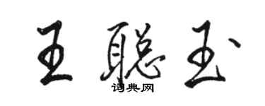 骆恒光王聪玉行书个性签名怎么写