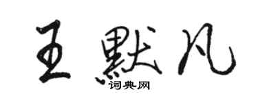 骆恒光王默凡行书个性签名怎么写
