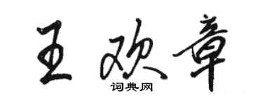 骆恒光王欢章行书个性签名怎么写