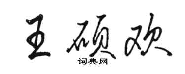 骆恒光王硕欢行书个性签名怎么写