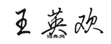 骆恒光王英欢行书个性签名怎么写
