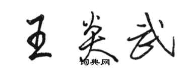 骆恒光王炎武行书个性签名怎么写