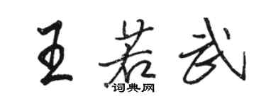 骆恒光王若武行书个性签名怎么写