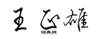 骆恒光王正雄行书个性签名怎么写