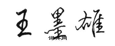骆恒光王墨雄行书个性签名怎么写