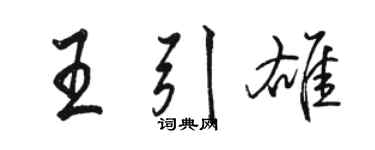 骆恒光王引雄行书个性签名怎么写