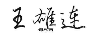 骆恒光王雄连行书个性签名怎么写
