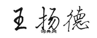 骆恒光王扬德行书个性签名怎么写