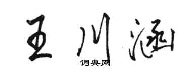 骆恒光王川涵行书个性签名怎么写