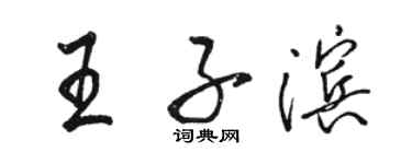 骆恒光王子滨行书个性签名怎么写