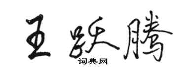 骆恒光王跃腾行书个性签名怎么写