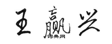 骆恒光王赢兴行书个性签名怎么写