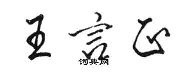 骆恒光王言正行书个性签名怎么写