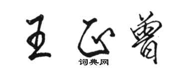 骆恒光王正曾行书个性签名怎么写
