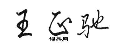 骆恒光王正驰行书个性签名怎么写