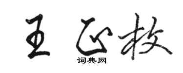 骆恒光王正枚行书个性签名怎么写