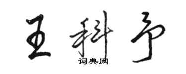 骆恒光王科予行书个性签名怎么写