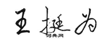 骆恒光王挺为行书个性签名怎么写