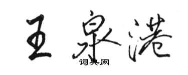 骆恒光王泉港行书个性签名怎么写