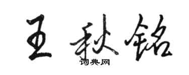 骆恒光王秋铭行书个性签名怎么写