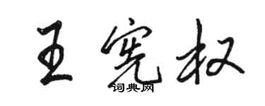 骆恒光王宪权行书个性签名怎么写