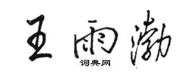 骆恒光王雨渤行书个性签名怎么写