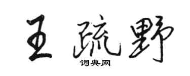 骆恒光王疏野行书个性签名怎么写
