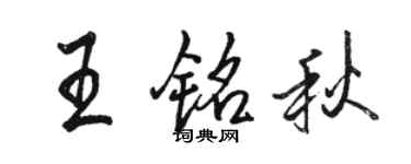 骆恒光王铭秋行书个性签名怎么写